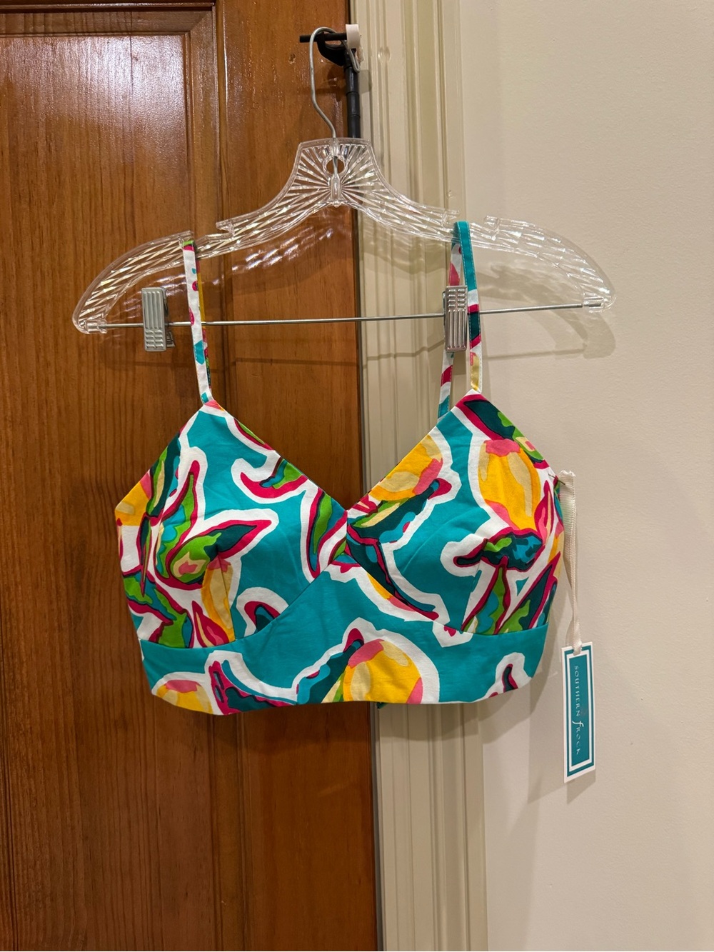 Southern Frock Colorful Abstract Print Crop Top